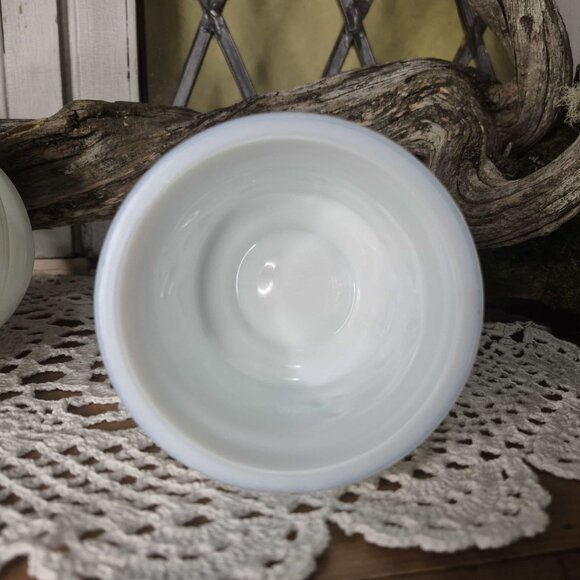 2 Vintage Milk Glass Planters - Picture 8 of 9